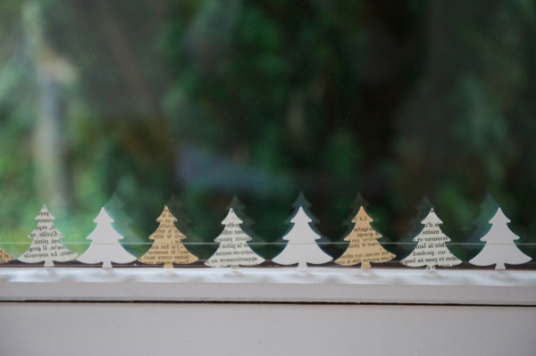 ενδιαφέρουσα-Fensterdeko-to-Χριστούγεννα Fir Trees