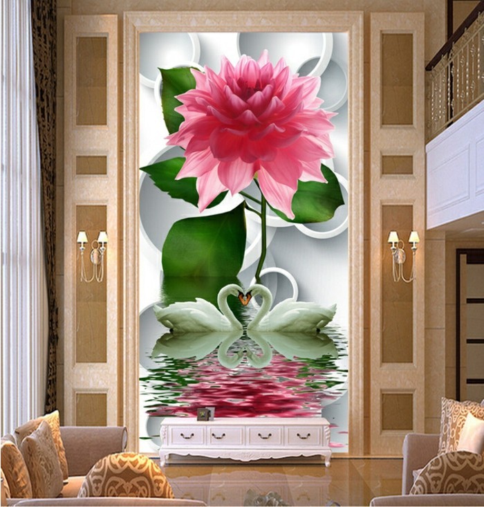 interesante foto-papel pintado de color de rosa-floral-color