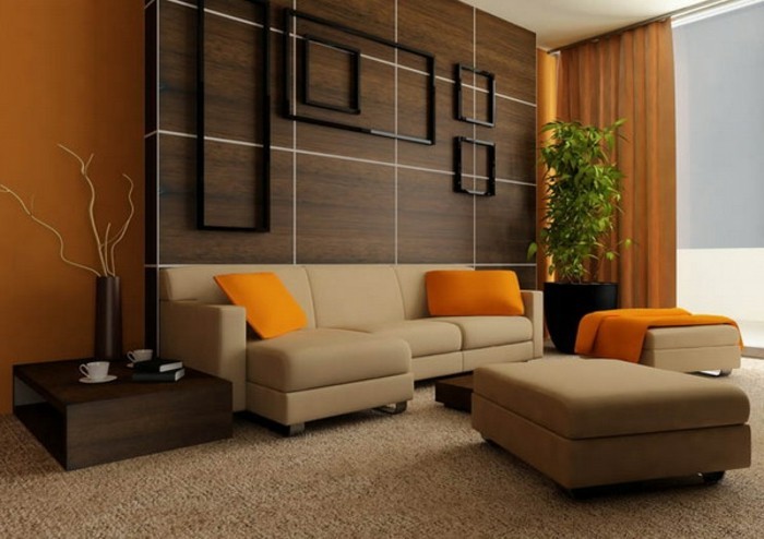 atractiva moderna de pared deco-ideas-para-salón-madera-elementos-on-the-sofá