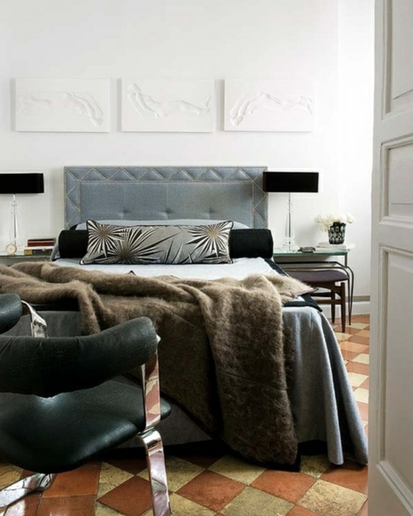 mielenkiintoinen seinä-design-for-makuuhuone-mies-design-kolme valkoista kuvaa