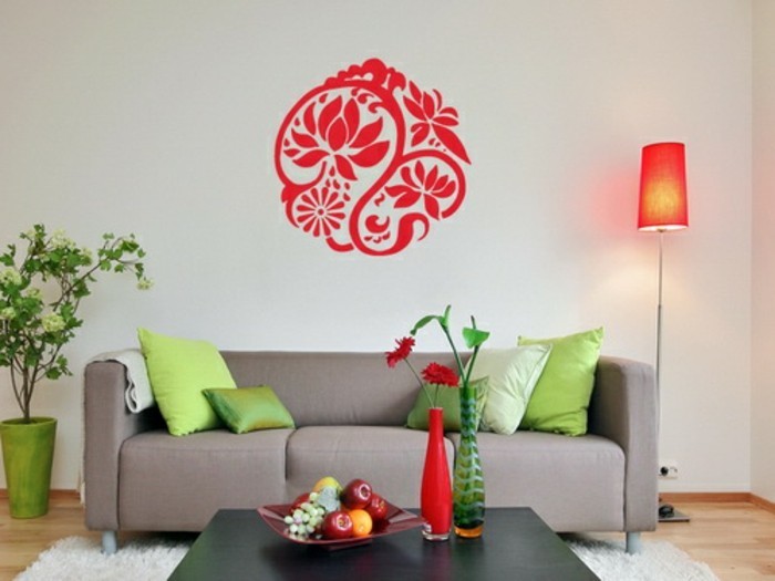mielenkiintoinen seinän suunnittelu-väri-puna-aksentti-an-der-wall