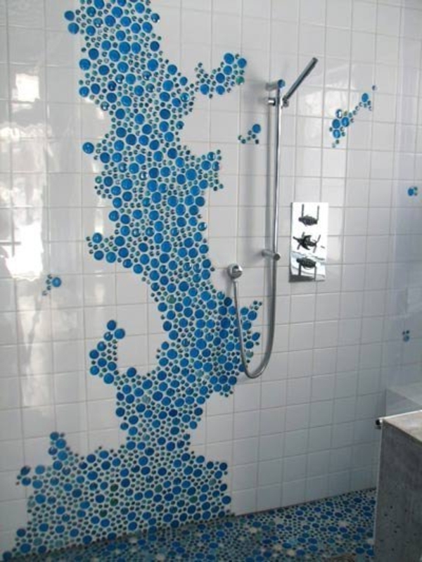 интересна стена декорация лагуна модерна баня плочки