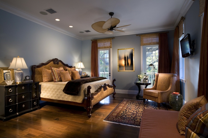 有趣的室内色彩的现代卧室墙壁颜色拿铁玛奇朵