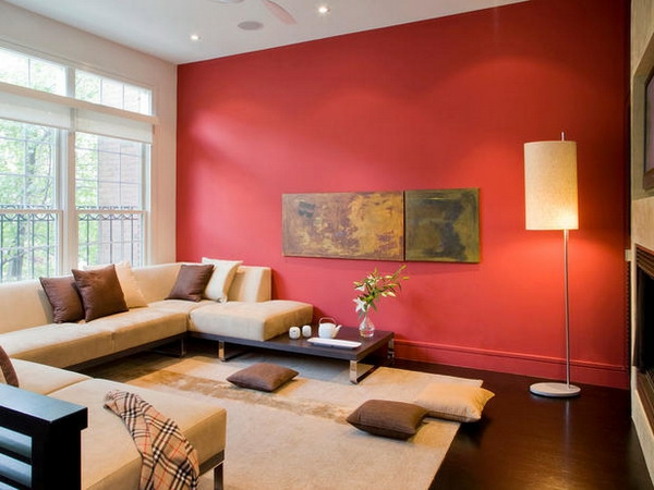 rediseño-diseño-sala de estar-diseño-sala de estar-pared-decoración-ideas-sala de estar-pared-decoración Red Wall