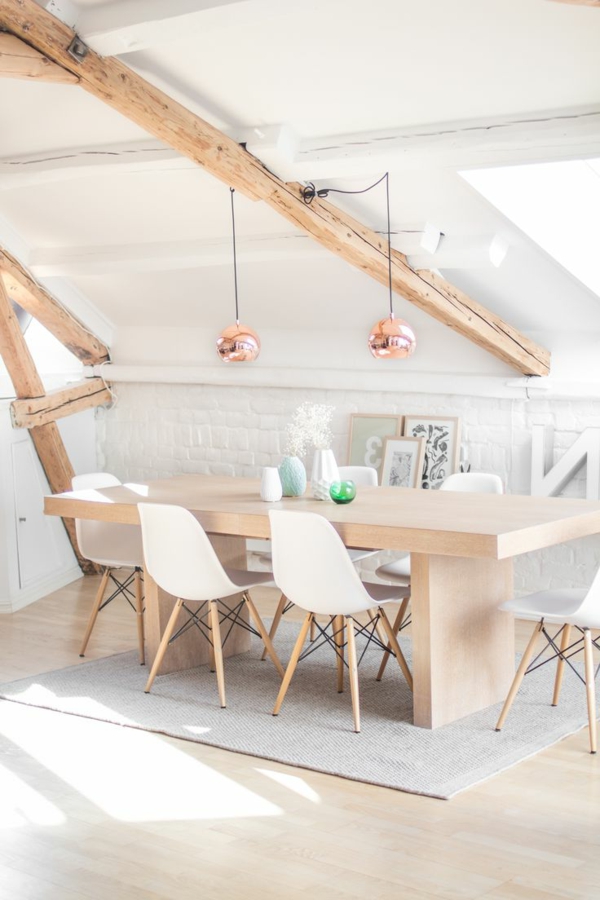 diseño de interiores-ideas-diseño-comedor-sala-muebles-living-loft-ático