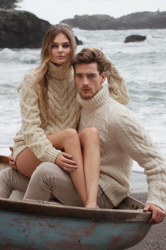 Ирландски пуловер и бежово-за дами и господа