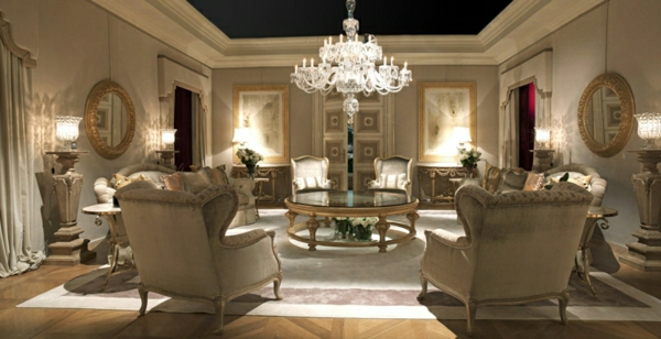 الإيطالية-غرفة معيشة كلاسيكية التصميم