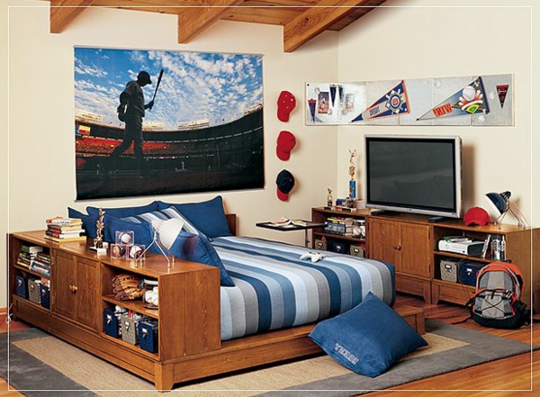 غرفة نوم الشباب مجموعة الأزرق حاف يغطي