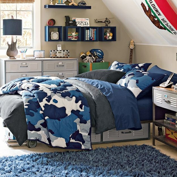 set-μπλε-κρεβάτι κρεβατοκάμαρα των νέων