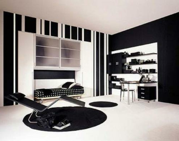 dormitorio juvenil configuración de ida y negro de la alfombra