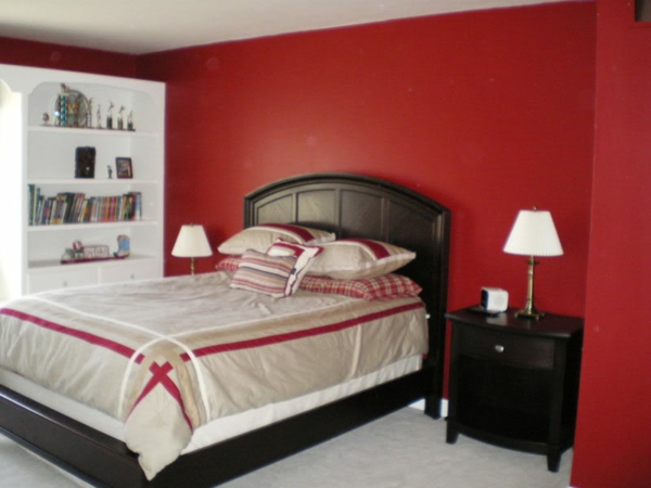 set-τοίχο-σε-κόκκινο χρώμα υπνοδωμάτιο νεολαίας