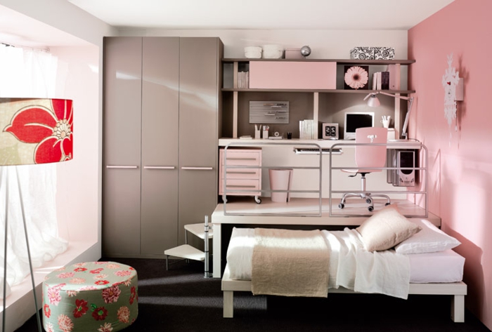 macchiato moderne zidovi-boja naglašavaju spavaća soba za mlade boje latte-
