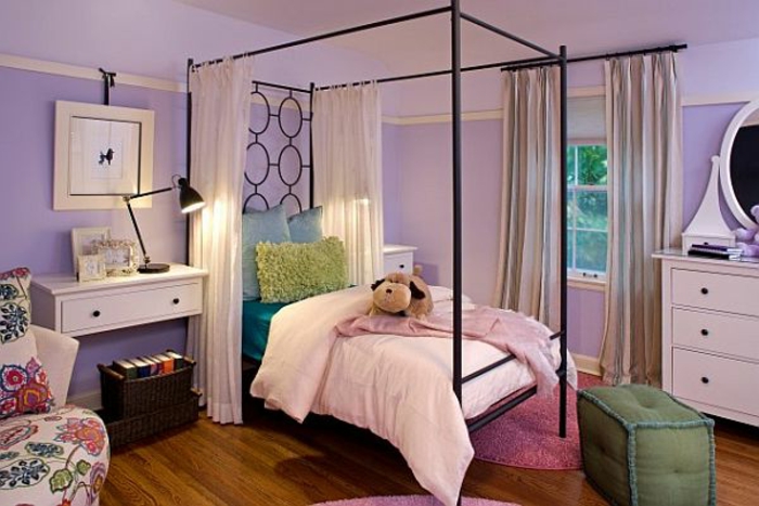 младежта спалня цвят цвят на стената патладжан-модерна стена цвят