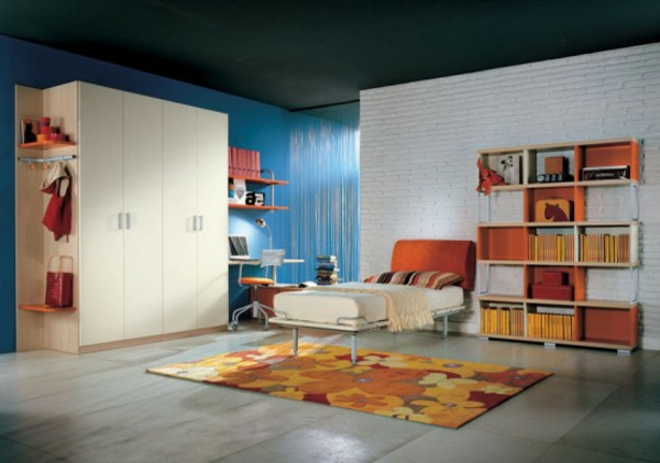 alfombra de la habitación juvenil-moderna-moda-colorida