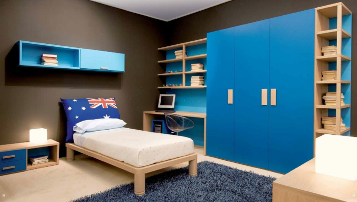 غرفة نوم الشباب مستحضرات أصلية الأفكار مقابل جدار تصميم