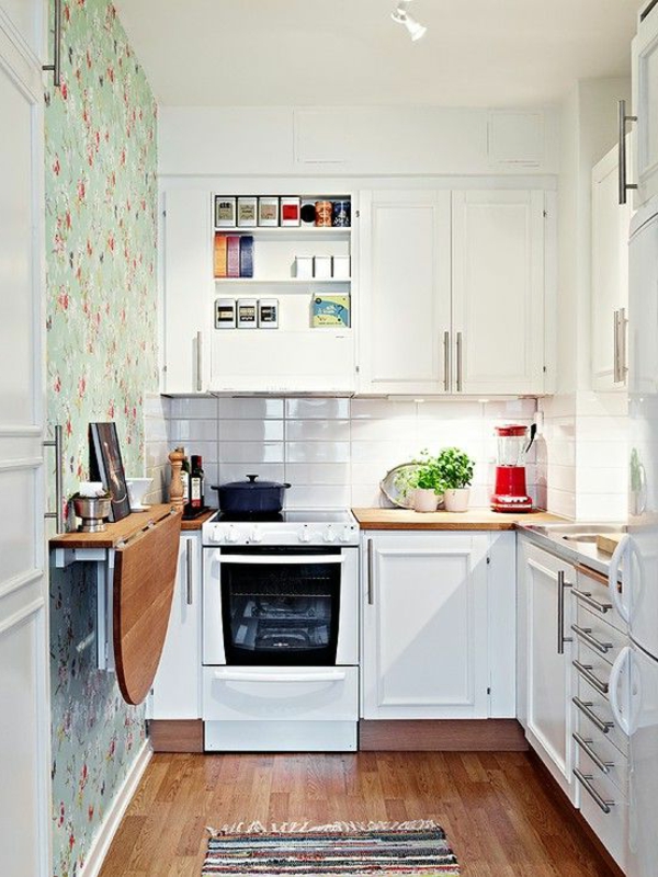 малък кухненски зададена дизайн кухня с всекидневна-идеи-кухня-дизайн сгъваеми маси Modern-wohnideen-сгъваема масичка дърво