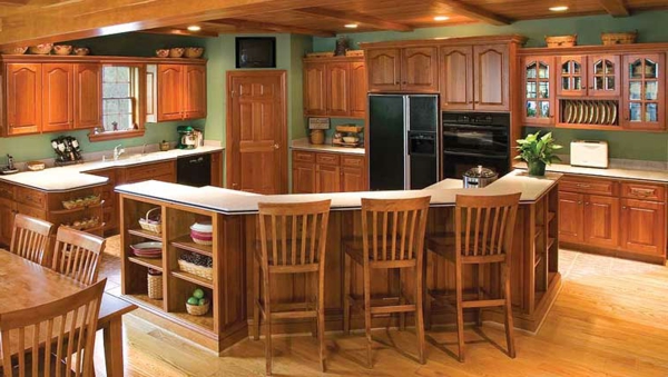 кухненски дизайн оранжеви нюанси - модерен интериорен дизайн