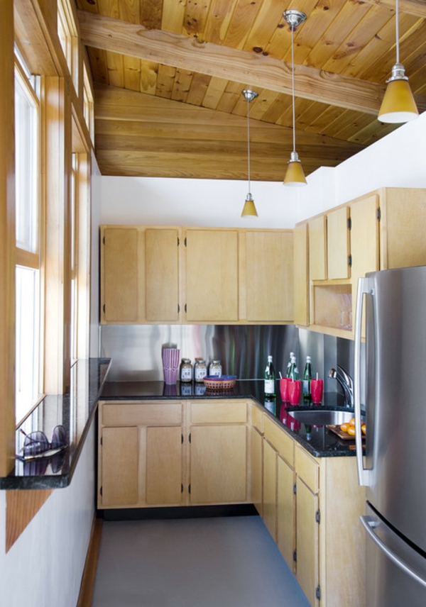 soluciones-para-pequeña cocina de madera cocina gabinetes de cocina de madera