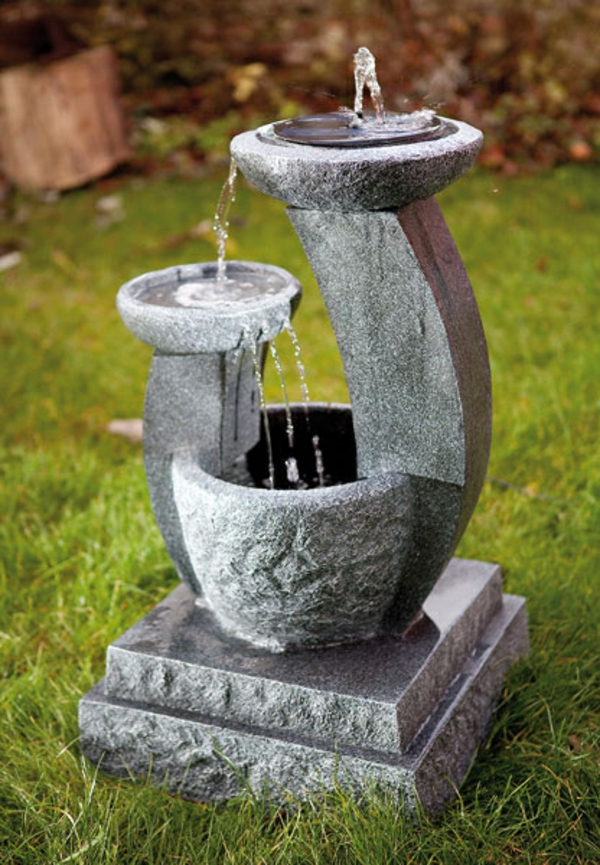 каскаден фонтан на камък-gartengestaltung