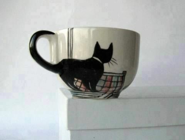 γάτα φιγούρες-μαύρο από-κεραμικού-γυαλί-