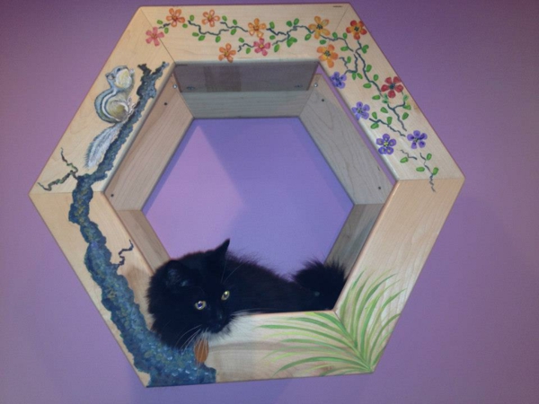 котка-стена за катерене-черно-котка-Mobel