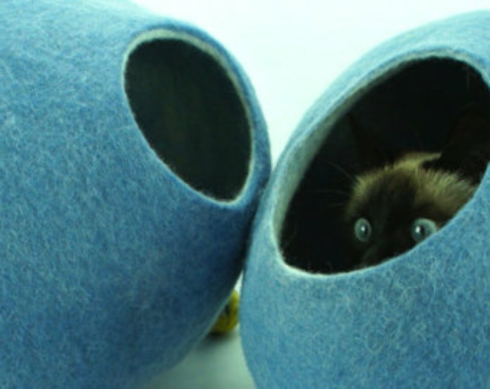 αξεσουάρ για τα γατάκια - μπλε-σιαμαϊκά κρεβάτια
