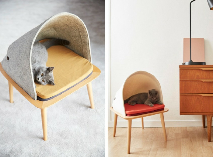 Accesorios de gatos-cama-en-la-silla