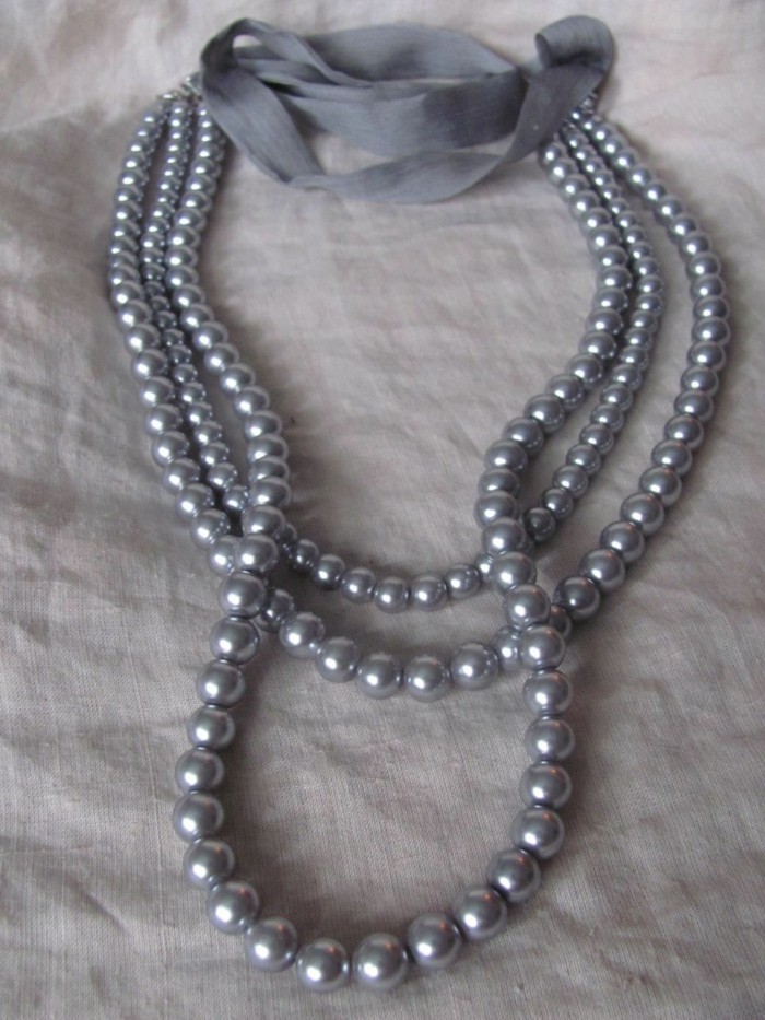 cadena de bricolaje-do-con-plata-perla y plata de banda