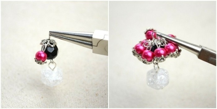 cadena de bricolaje-make-perla con rosa-