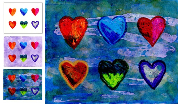 hermosa idea de corazón pintado para el jardín de infantes