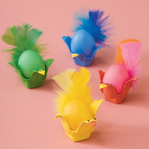 занаятчийски идеи за детска градина - красиво пиле в цветни цветове