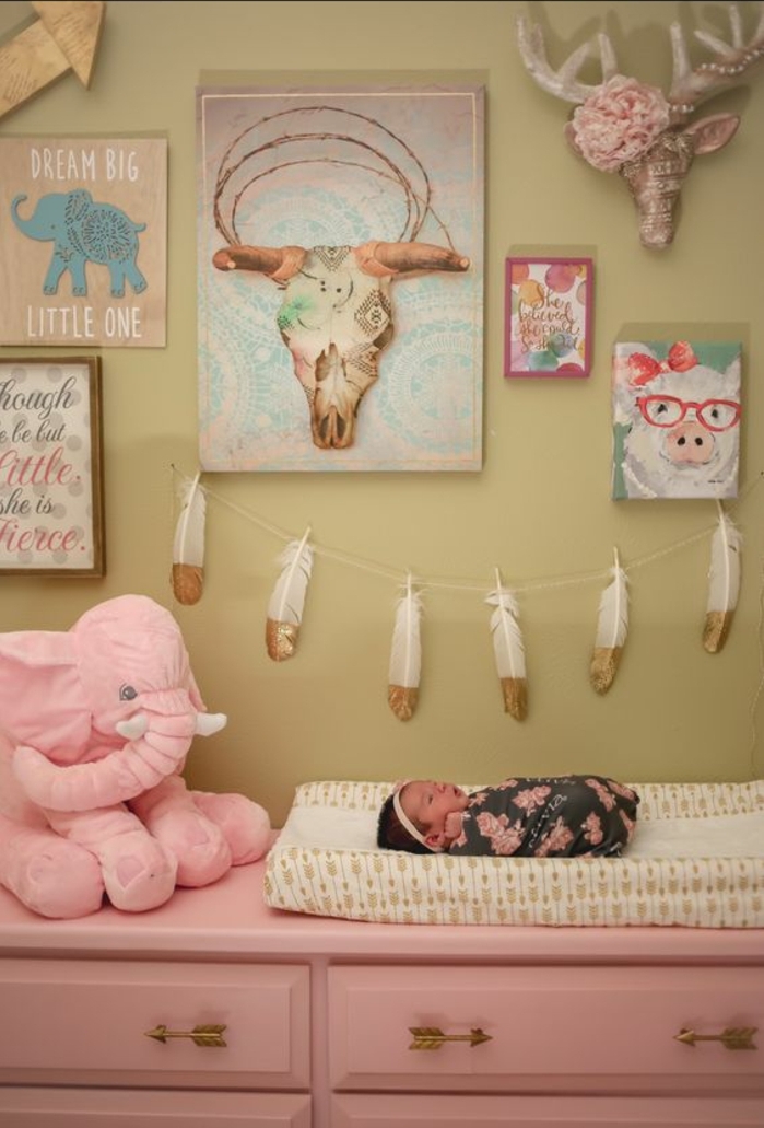 جعل الأفكار غرفة الطفل باللون الوردي الفيل الوردي wanddeko باهظة للأطفال ورق الجدران الفتيات صورة خنزير طفل