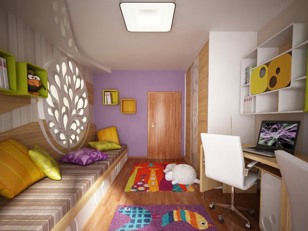детска стая-с-дърво на стената-простота осветление - сладък поглед
