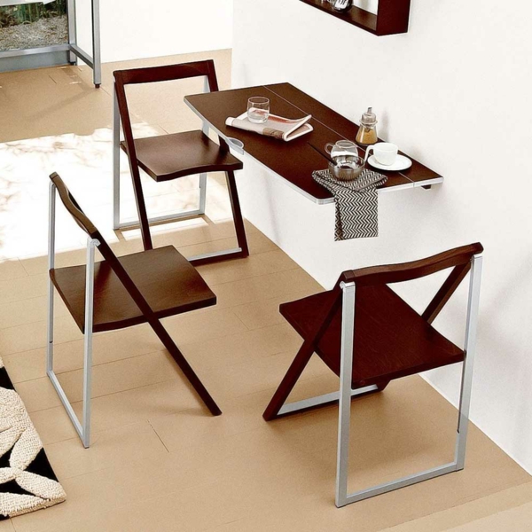 -klapptische-pliage Wohnideen-moderne table pliante table de bois Wohnideen mur