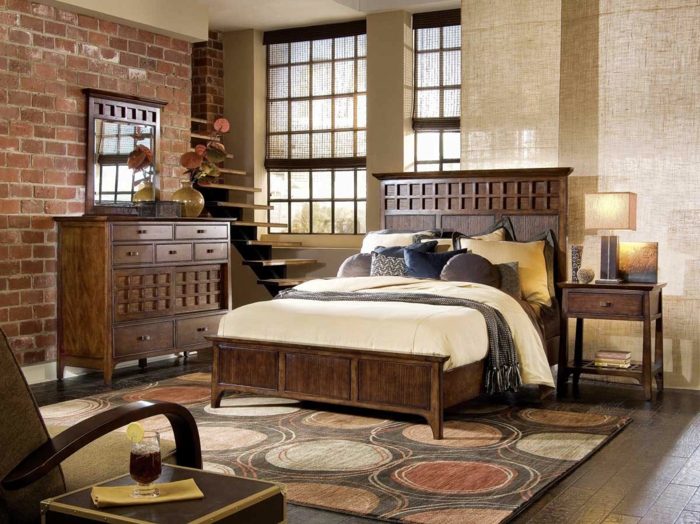класически обзаведена спалня рустикални мебели-модерен-уютен дърво