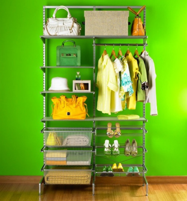 гардероб системи-модерен и практичен--зелена стена