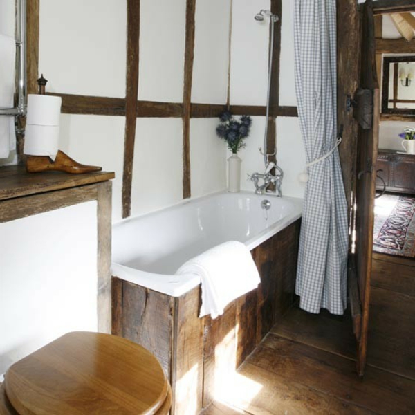 小型浴室家具 - 木质设计