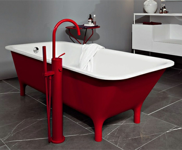 малка баня-близнаци-класически червен дизайн
