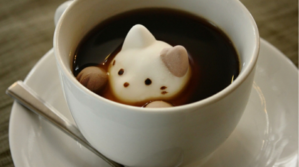nagy-macska hab dekoráció kávé