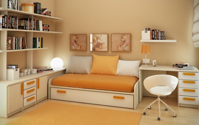 малка стая настройка в-оранжев цвят