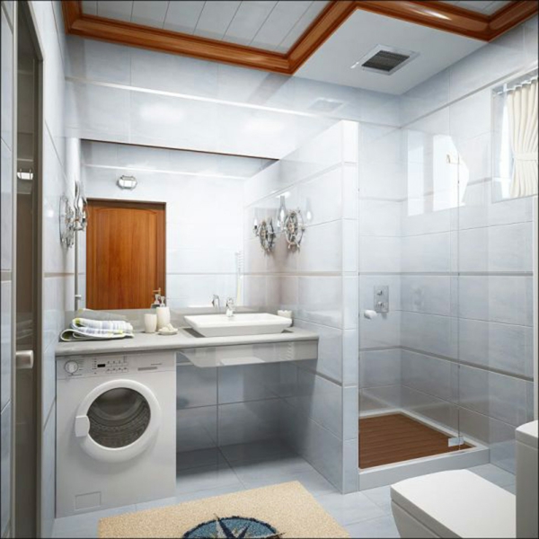 छोटे-बाथरूम-योजना-विचार - सफेद में दीवारें