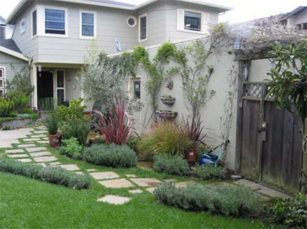 малка градина-едно-къща-начин и растения