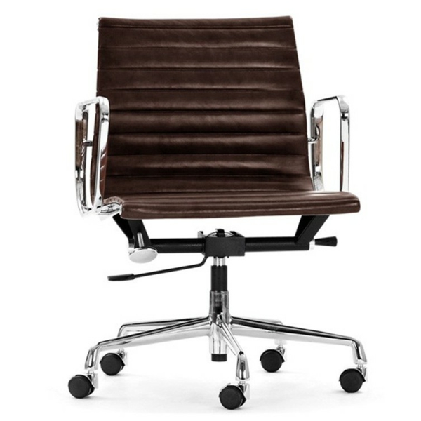 άνετες καρέκλες περιστρεφόμενη-με-μοντέρνο σχεδιασμό δέρμα-Καφέ