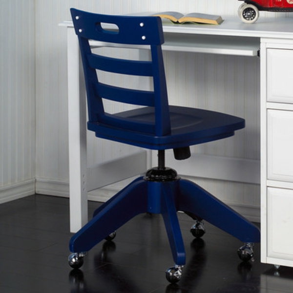 удобна въртящ се стол-с-модерен дизайн в-Тъмно син