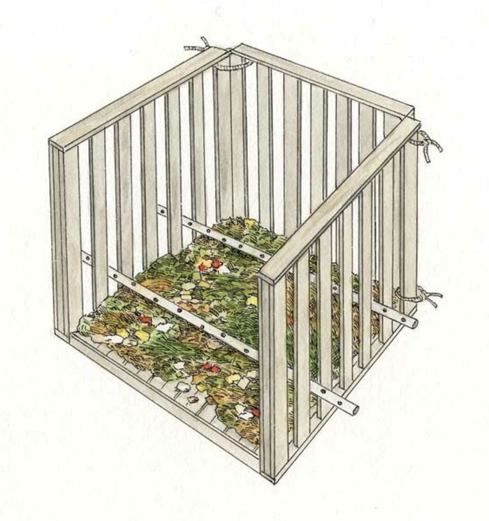 compostador-construcción-propiedad-de-la acumulación de paletas-a-compostador de bricolaje