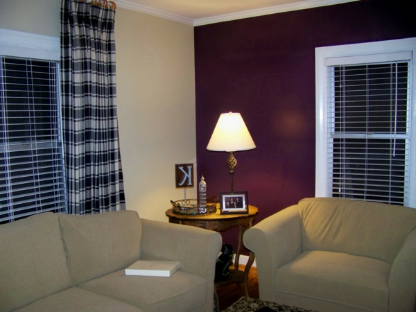 colores contrastantes en la sala de estar - idea de pintura moderna