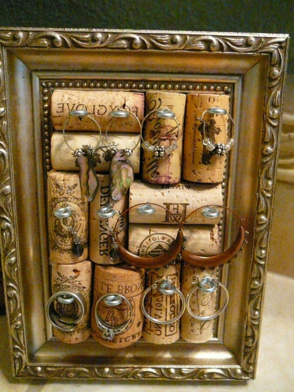 joyería de corcho-arte de almacenamiento-in-frame-hermosa-idee