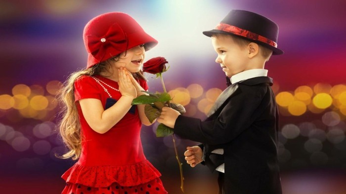 besplatno pozadina Valentinovo-mala-girl-i-nešto-dječak-romantična fotografija