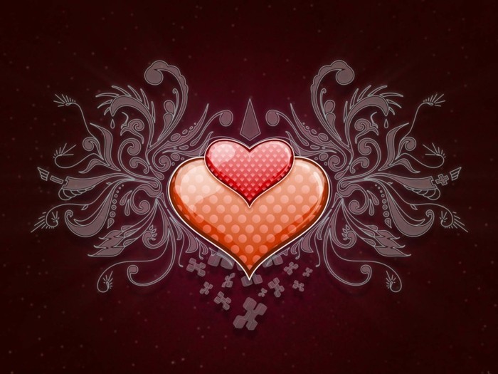 libre valentine fondo de pantalla-grande-corazón-y-decorativos-elementos