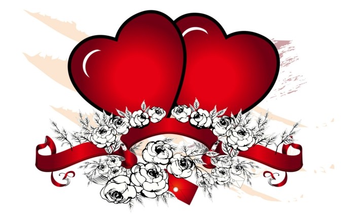 papel pintado libre de San Valentín de los dos súper interesante-rojo-corazón